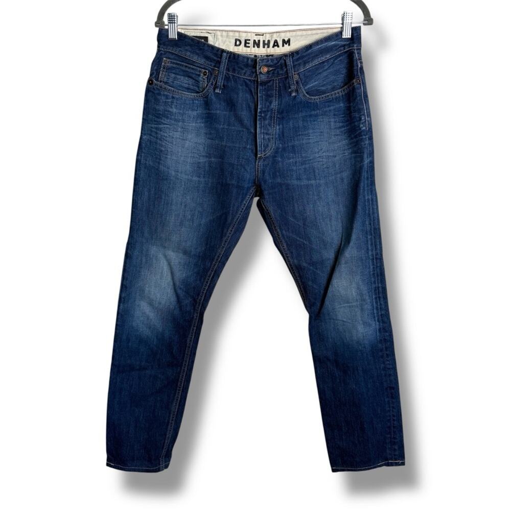 Denham Razor Slim Fit 100% Cotton Button Fly Blue Jeans 31 EUC Classiccore Denim